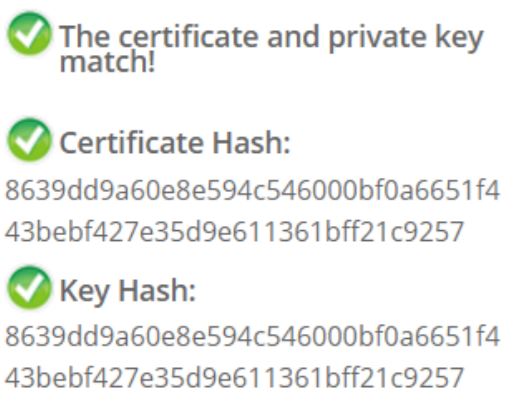 SSLShopper private key and certification verification 